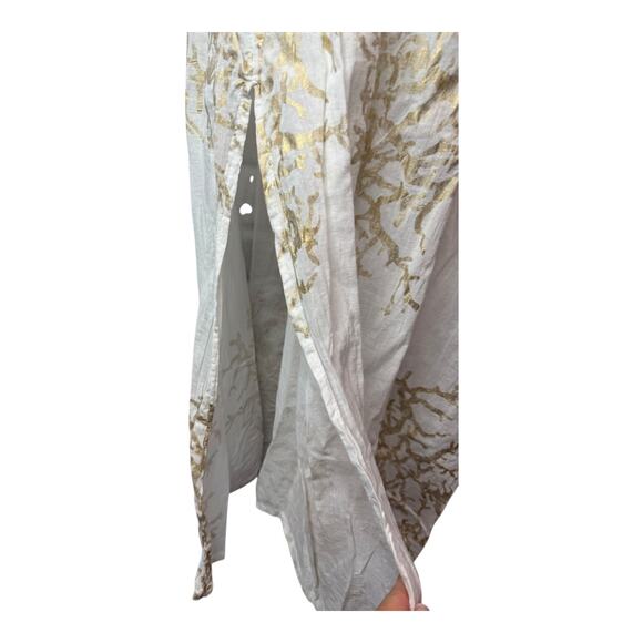 Debbie Katz White Cotton Beach Coverup Dress Women’s XS Boho Resort Tunic - Picture 4 of 7